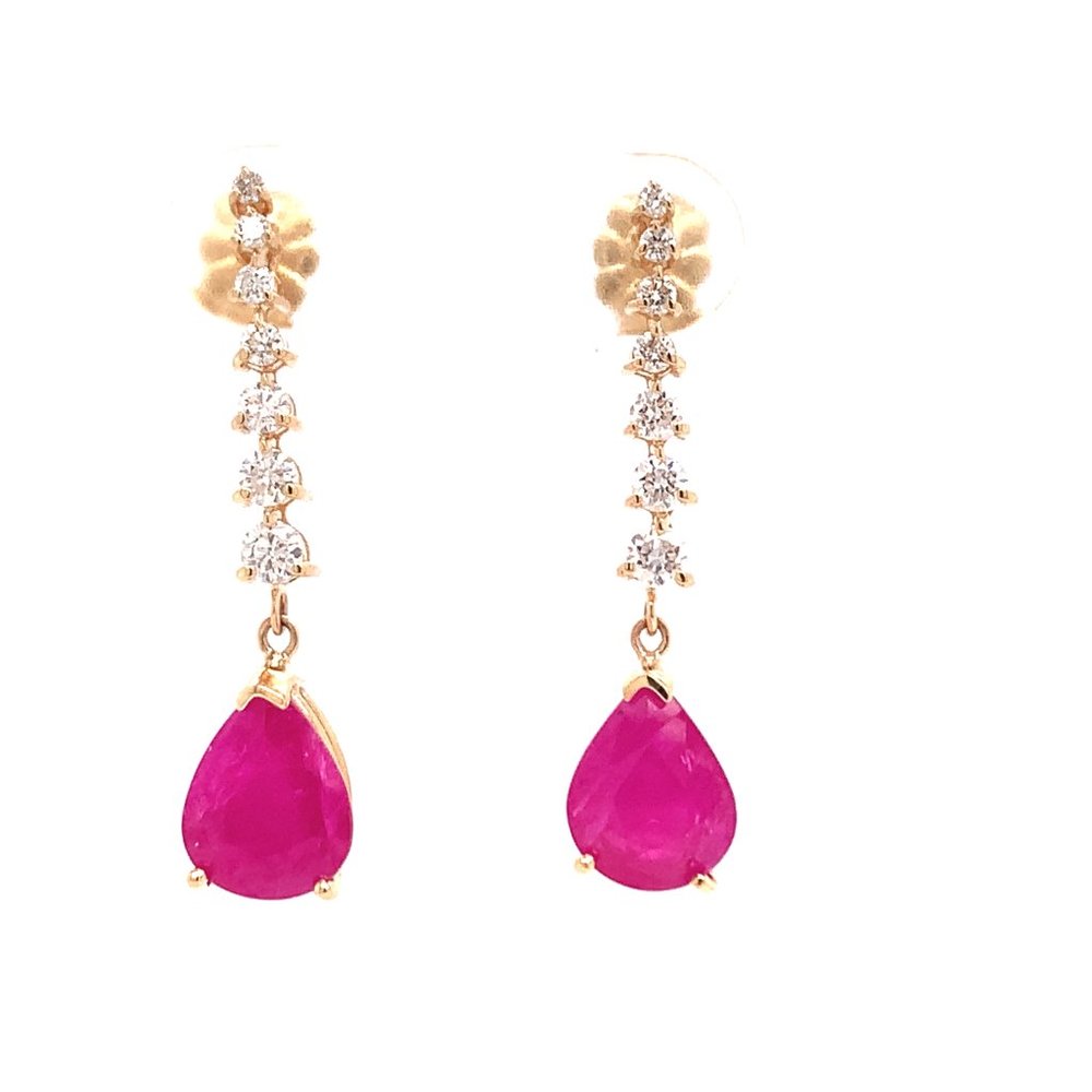 Natural Ruby Diamond Earrings 14k Gold 5.42 TCW Certified $4,950 018662 - Picture 11 of 13